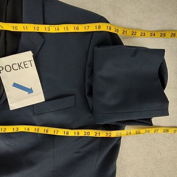 Calvin Klein Men's Navy Blue Multi Pocket Button Up Blazer Jacket Size 44R - Picture 8 of 13